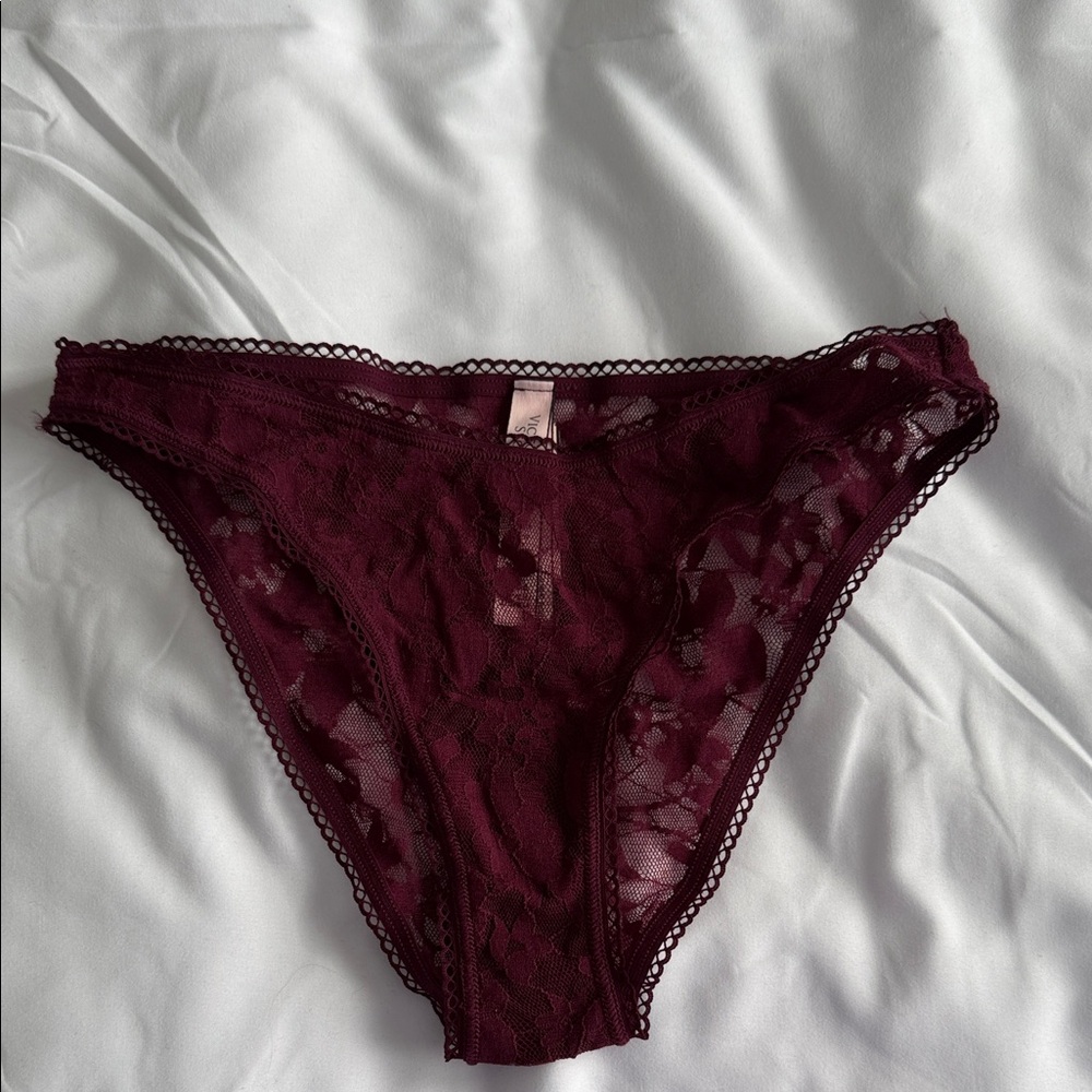Victoria's Secret Deep Burgundy Lace Panties